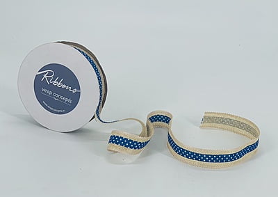 Jute Ribbon with Polka Strip - Multicolour