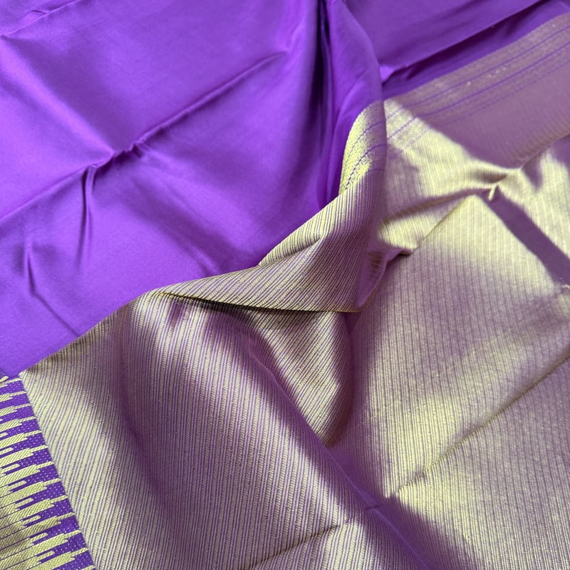 Fabric Violet Kanchipuram with Brocade Pallu