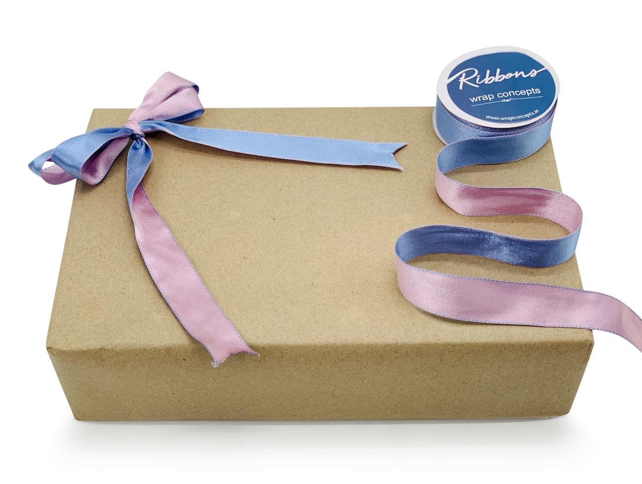 Reversible Ribbon - Baby Blue with Baby Pink