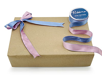 Reversible Ribbon - Baby Blue with Baby Pink