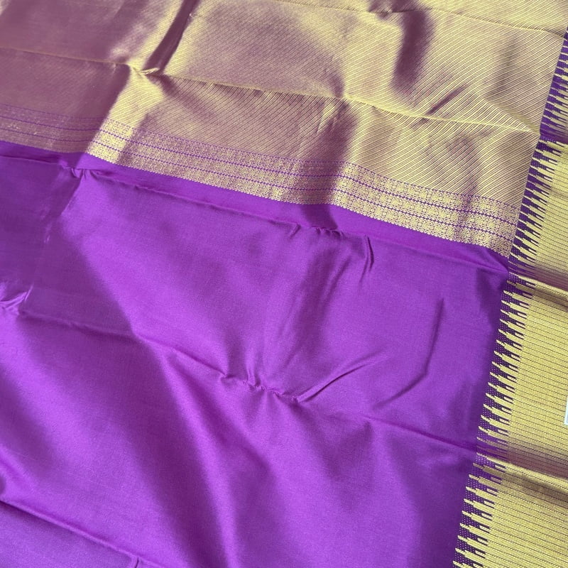 Fabric Violet Kanchipuram with Brocade Pallu