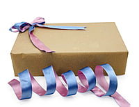 Reversible Ribbon - Baby Blue with Baby Pink