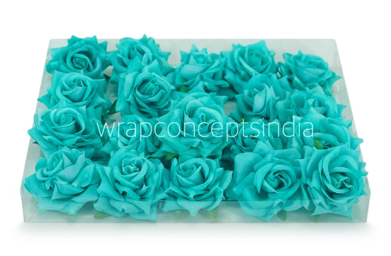 Rose with leaves - Sea Green