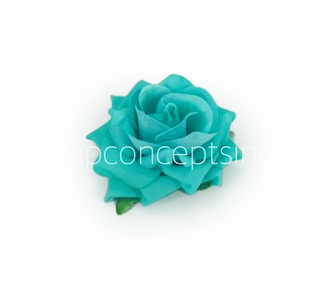 Rose with leaves - Sea Green