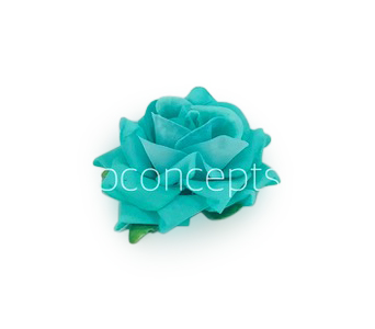 Rose with leaves - Sea Green