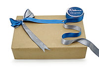 Reversible Ribbon - Azure Blue with Grey