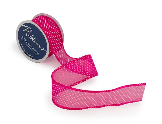 Poca Ribbon Big Organza Polka Ribbon with Scalloped Edges