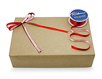 Reversible Ribbon - Red with White