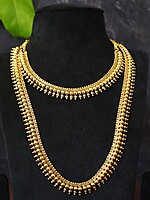 Simple Elegant gold finished Long & Short haram