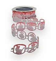 Teddy, Stroller, Bottle Cut-Work Shaded Ribbon