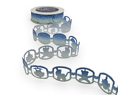 Teddy, Stroller, Bottle Cut-Work Shaded Ribbon