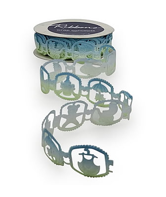 Teddy, Stroller, Bottle Cut-Work Shaded Ribbon