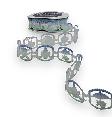 Teddy, Stroller, Bottle Cut-Work Shaded Ribbon