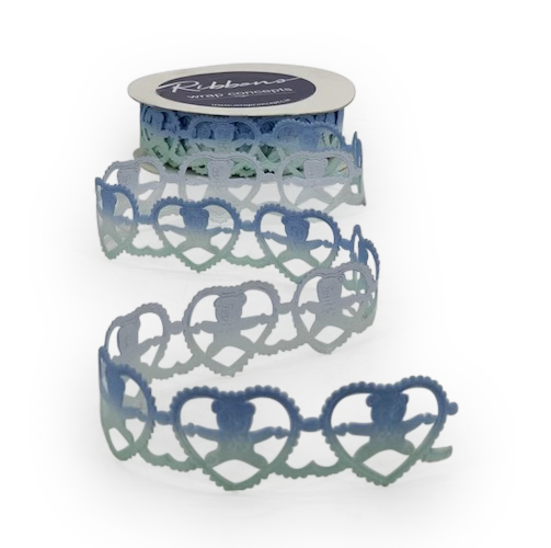 Tedddy in Heart Cut-Work Shaded Ribbon
