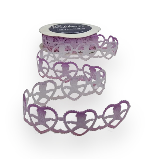 Tedddy in Heart Cut-Work Shaded Ribbon