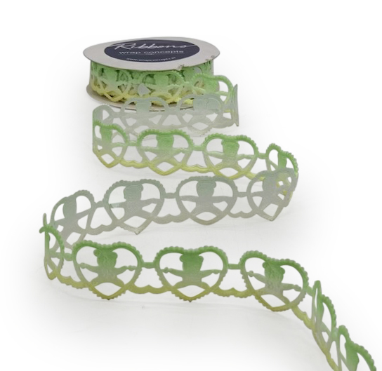 Tedddy in Heart Cut-Work Shaded Ribbon