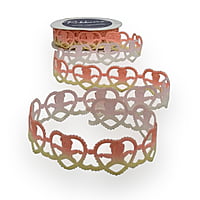 Tedddy in Heart Cut-Work Shaded Ribbon