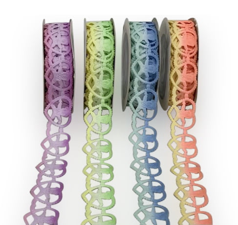 Tedddy in Heart Cut-Work Shaded Ribbon Tedddy in Heart Cut-Work Shaded Ribbon