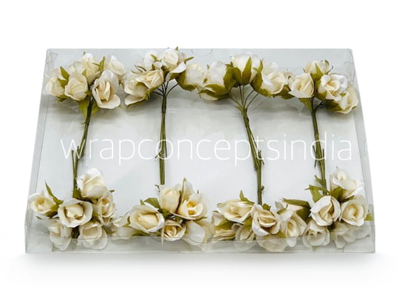 Ivory Rose Buds on Stick