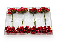 Red Rose Buds on Stick