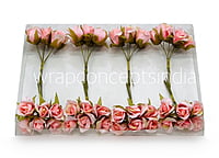 Peachy Pink Rose Buds on Stick