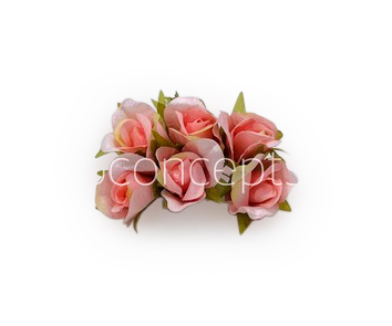 Peachy Pink Rose Buds on Stick