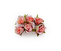 Peachy Pink Rose Buds on Stick