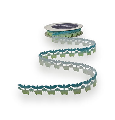 Flower Pot Cut-out Shaded Ribbon