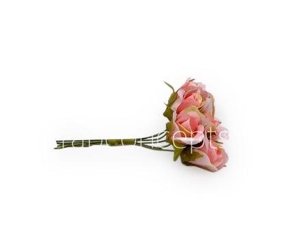 Peachy Pink Rose Buds on Stick