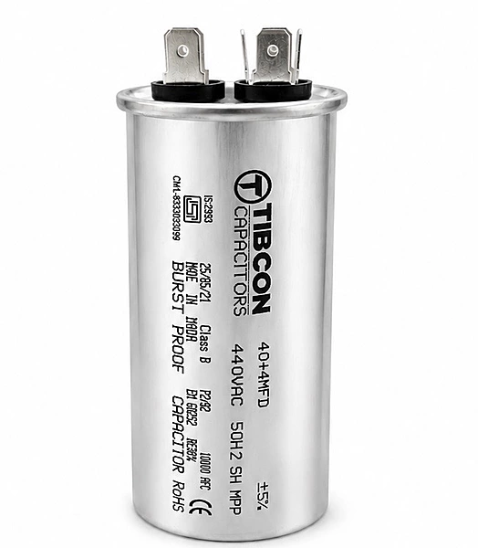 TIBCON 40+4 MFD (50x102) 440V AL MT AIR CONDITIONERS BURST PROOF CAPACITOR
