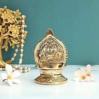 Brass Kamakshi Deepam/Lalitha Devi Deepam - 5 inch Height