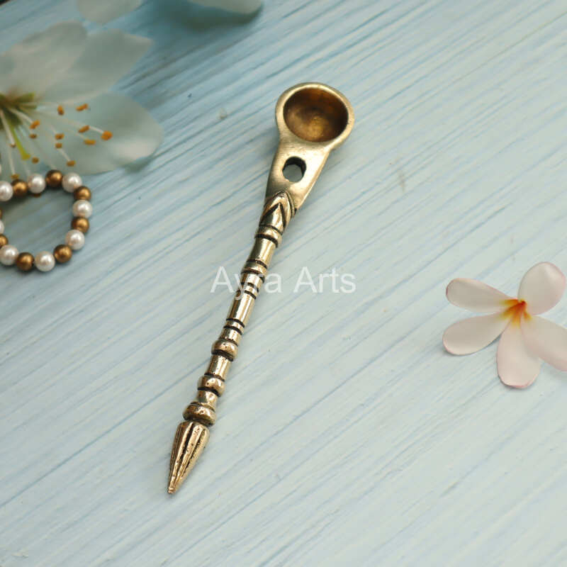 Brass Havan Spoon - 7.5 Inch Height