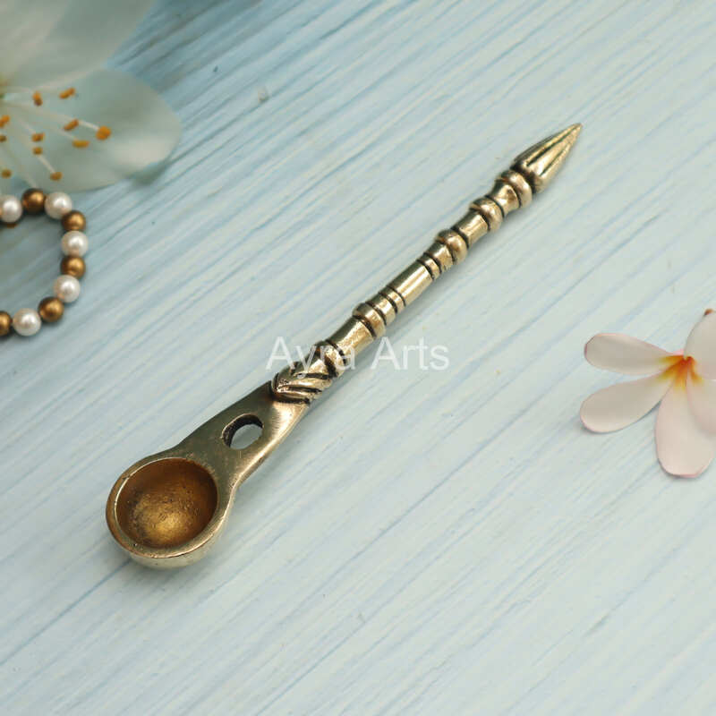 Brass Havan Spoon - 7.5 Inch Height