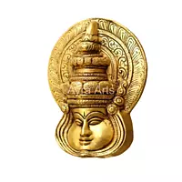 Brass Traditional Kathakali Mask Wall Hanging Head for Home Decor - 5.5 Inch Height