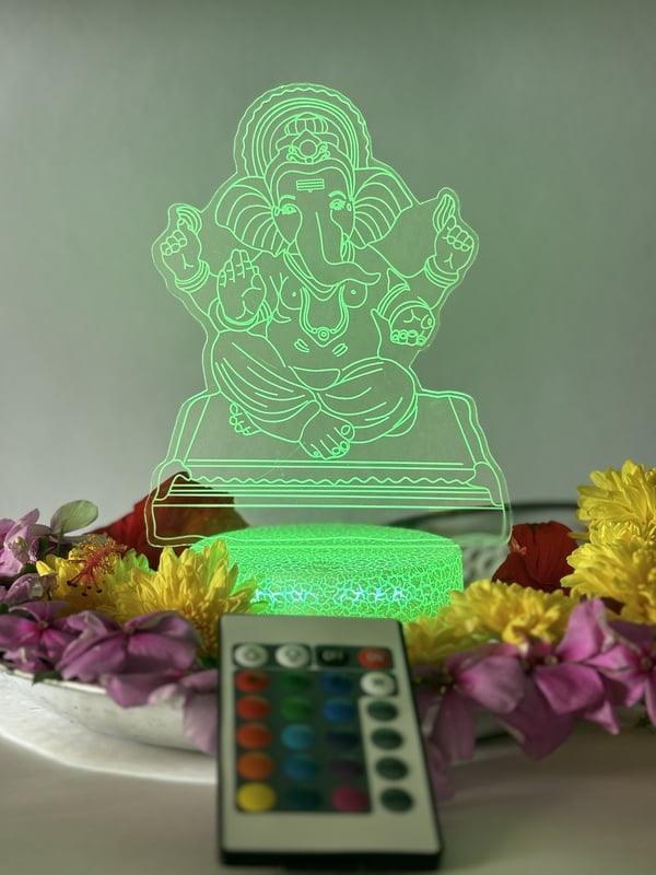 3D Acrylic illusion lights - Ganesha Theme