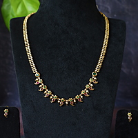 Matte Finish Mango Flower Long Haram