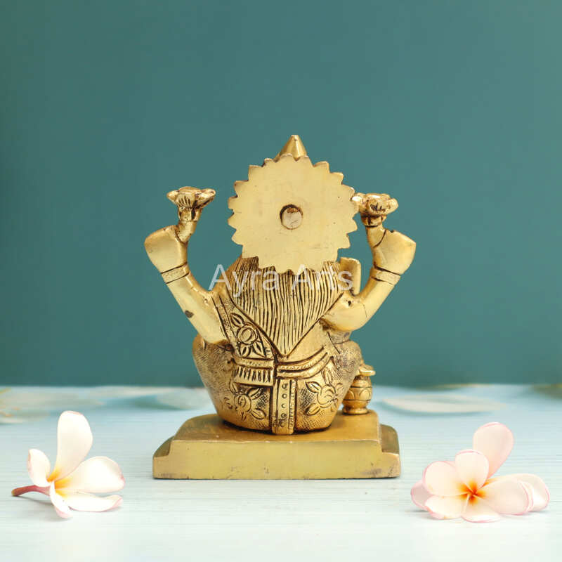 Goddess Laxmi Statue in Brass with Kalash - 6 Inch Height