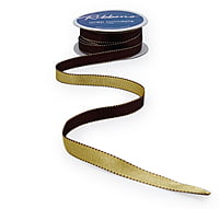 Reversible Ribbon - Brown with Gold