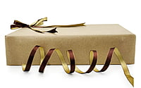 Reversible Ribbon - Brown with Gold
