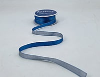 Reversible Ribbon - Azure Blue with Grey