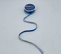 Reversible Ribbon - Azure Blue with Grey