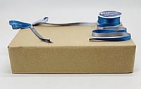Reversible Ribbon - Azure Blue with Grey