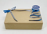 Reversible Ribbon - Azure Blue with Grey