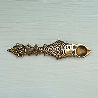 Fish Design Round Brass Pooja Aarti Spoon Oil Diya, Hawan Spoon for Pouring Ghee in Hawan Kund - 10 Inch Height