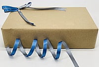 Reversible Ribbon - Azure Blue with Grey