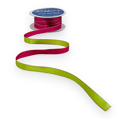 Reversible Ribbon - Hot Pink with Lime Green