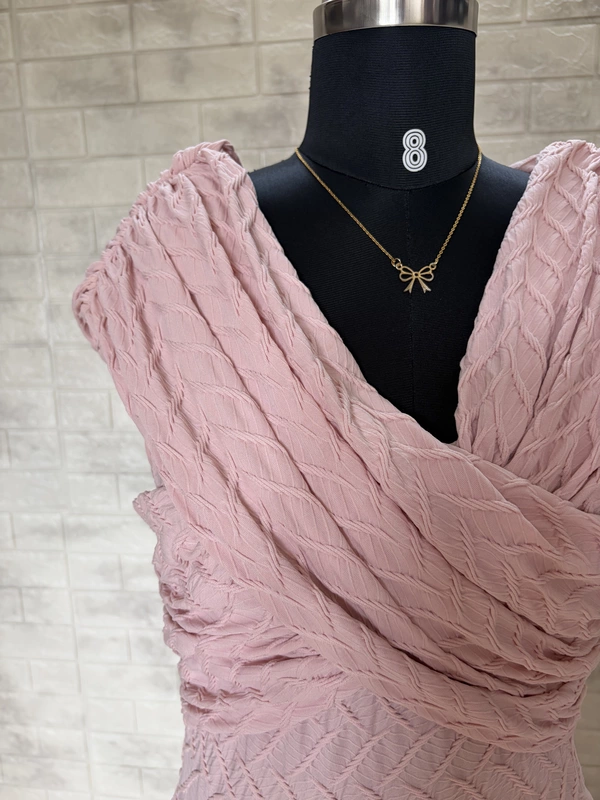 Dusty Pink Crossed Cocktail Maxi Dress
