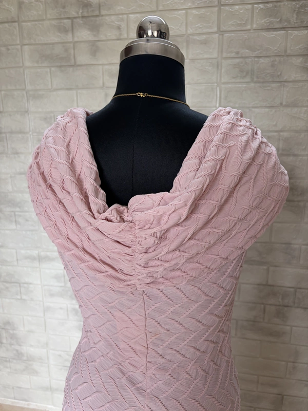 Dusty Pink Crossed Cocktail Maxi Dress