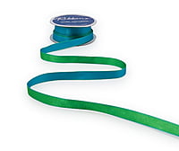 Reversible Ribbon - Parrot Green with Turquoise Blue