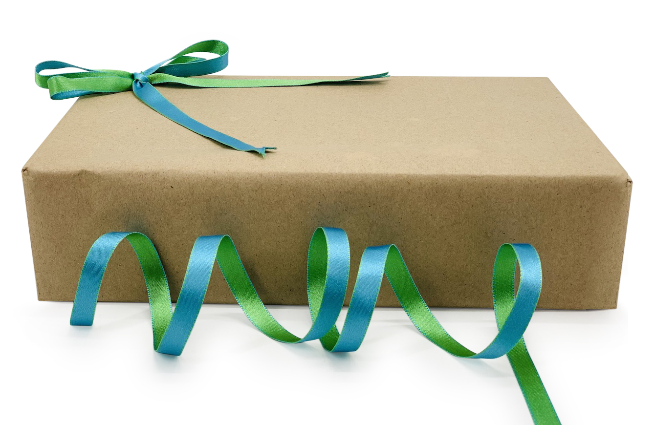 Reversible Ribbon - Parrot Green with Turquoise Blue